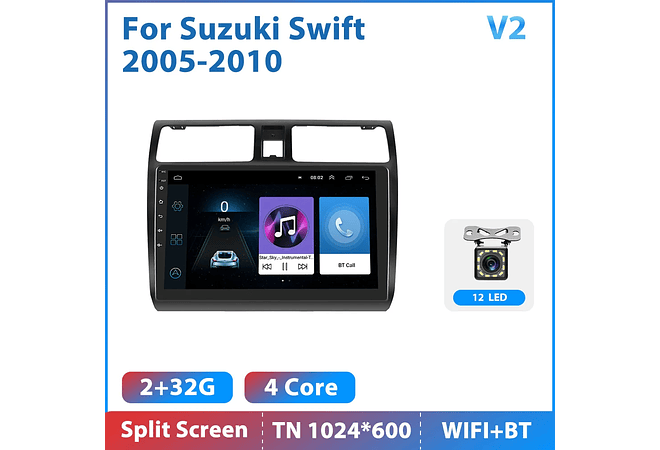 RD205 Android suzuki swift 2005-2010 1GB a 8GB RAM e 16GB a 128GB ROM com ou sem Carplay