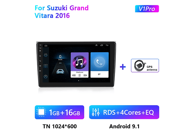 RD206 Android suzuki grand vitara 2016 1GB a 8GB RAM e 16GB a 128GB ROM com ou sem Carplay