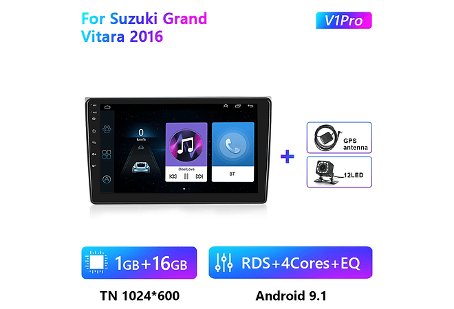 RD206 Android suzuki grand vitara 2016 1GB a 8GB RAM e 16GB a 128GB ROM com ou sem Carplay