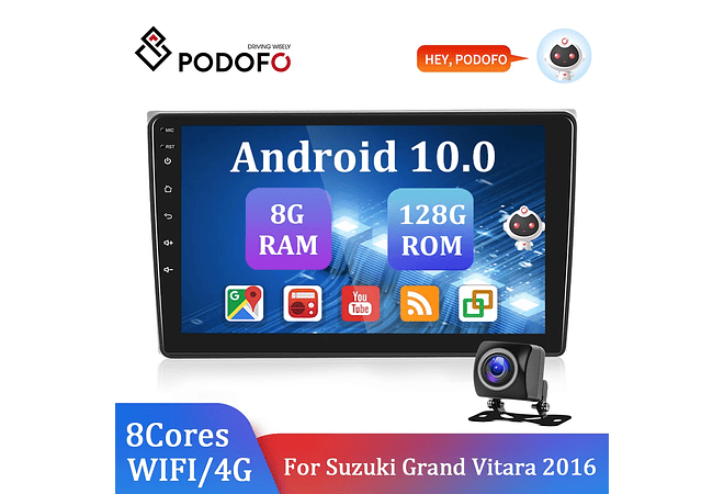 RD206 Android suzuki grand vitara 2016 1GB a 8GB RAM e 16GB a 128GB ROM com ou sem Carplay