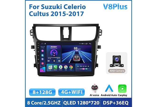 RD207 Android suzuki celerio cultus 2015-2017 1GB a 8GB RAM e 16GB a 128GB ROM com ou sem Carplay