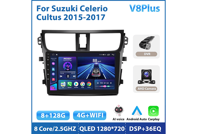 RD207 Android suzuki celerio cultus 2015-2017 1GB a 8GB RAM e 16GB a 128GB ROM com ou sem Carplay