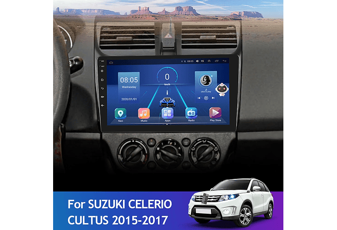 RD207 Android suzuki celerio cultus 2015-2017 1GB a 8GB RAM e 16GB a 128GB ROM com ou sem Carplay
