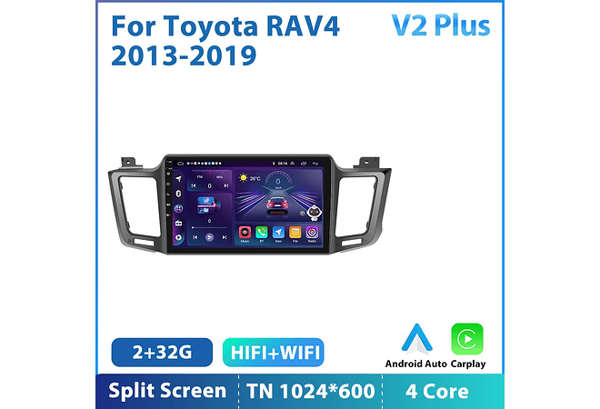 RD208 Android toyota rav4 2013-2019 1GB a 8GB RAM e 16GB a 128GB ROM com ou sem Carplay