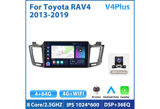 RD208 Android toyota rav4 2013-2019 1GB a 8GB RAM e 16GB a 128GB ROM com ou sem Carplay