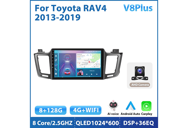 RD208 Android toyota rav4 2013-2019 1GB a 8GB RAM e 16GB a 128GB ROM com ou sem Carplay