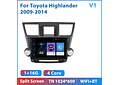 RD209 Android toyota highlander 2009-2014 1GB a 8GB RAM e 16GB a 128GB ROM com ou sem Carplay