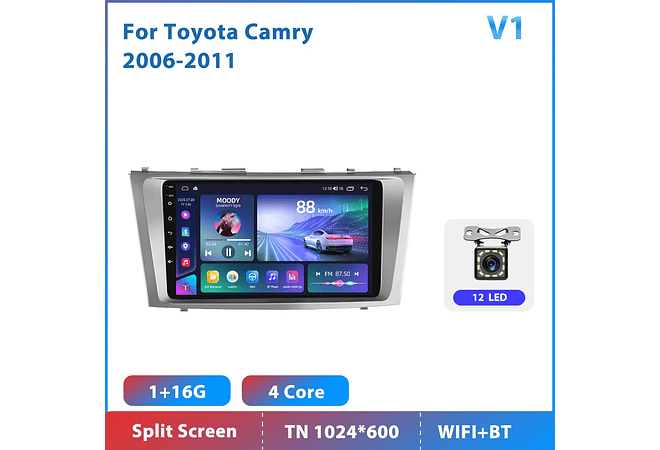 RD210 Android toyota camry 2006-2011 1GB a 8GB RAM e 16GB a 128GB ROM com ou sem Carplay