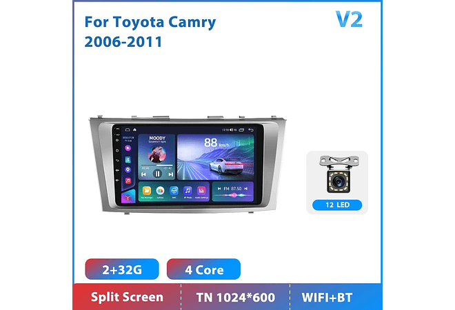 RD210 Android toyota camry 2006-2011 1GB a 8GB RAM e 16GB a 128GB ROM com ou sem Carplay