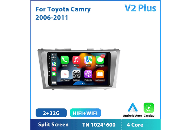 RD210 Android toyota camry 2006-2011 1GB a 8GB RAM e 16GB a 128GB ROM com ou sem Carplay