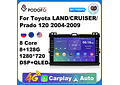 RD211 Android toyota land cruiser prado 120 2004-2009 1GB a 8GB RAM e 16GB a 128GB ROM com ou sem Carplay