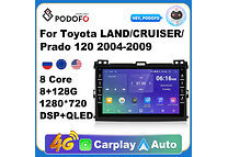 RD211 Android toyota land cruiser prado 120 2004-2009 1GB a 8GB RAM e 16GB a 128GB ROM com ou sem Carplay