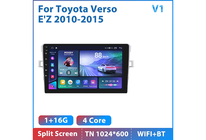 RD213 Android toyota Verso EZ Z 2010-2015 1GB a 8GB RAM e 16GB a 128GB ROM com ou sem Carplay
