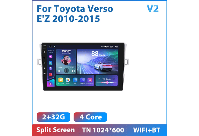 RD213 Android toyota Verso EZ Z 2010-2015 1GB a 8GB RAM e 16GB a 128GB ROM com ou sem Carplay