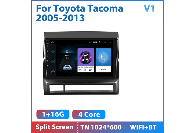 RD214 Android toyota tacoma 2005-2013 1GB a 8GB RAM e 16GB a 128GB ROM com ou sem CarplayGB a 8GB RAM e 16GB a 128GB ROM com ou sem Carplay