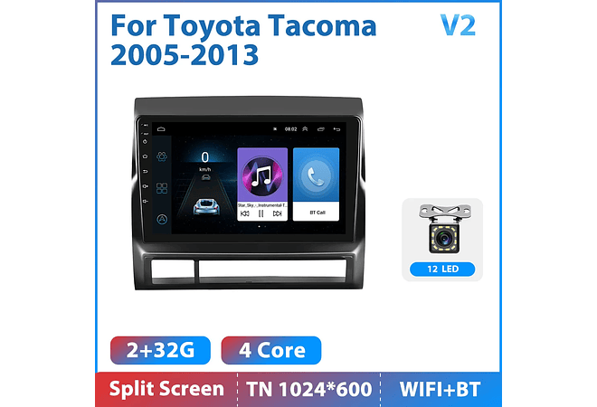 RD214 Android toyota tacoma 2005-2013 1GB a 8GB RAM e 16GB a 128GB ROM com ou sem CarplayGB a 8GB RAM e 16GB a 128GB ROM com ou sem Carplay