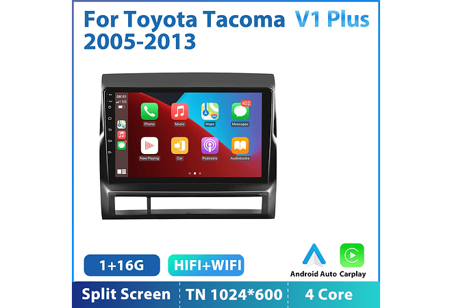 RD214 Android toyota tacoma 2005-2013 1GB a 8GB RAM e 16GB a 128GB ROM com ou sem CarplayGB a 8GB RAM e 16GB a 128GB ROM com ou sem Carplay