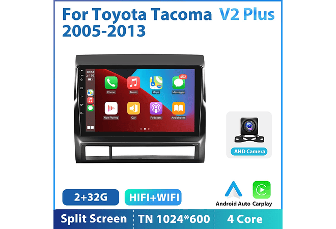 RD214 Android toyota tacoma 2005-2013 1GB a 8GB RAM e 16GB a 128GB ROM com ou sem CarplayGB a 8GB RAM e 16GB a 128GB ROM com ou sem Carplay