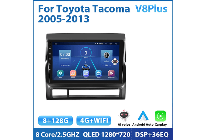 RD214 Android toyota tacoma 2005-2013 1GB a 8GB RAM e 16GB a 128GB ROM com ou sem CarplayGB a 8GB RAM e 16GB a 128GB ROM com ou sem Carplay