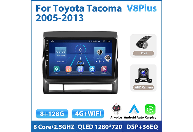 RD214 Android toyota tacoma 2005-2013 1GB a 8GB RAM e 16GB a 128GB ROM com ou sem CarplayGB a 8GB RAM e 16GB a 128GB ROM com ou sem Carplay