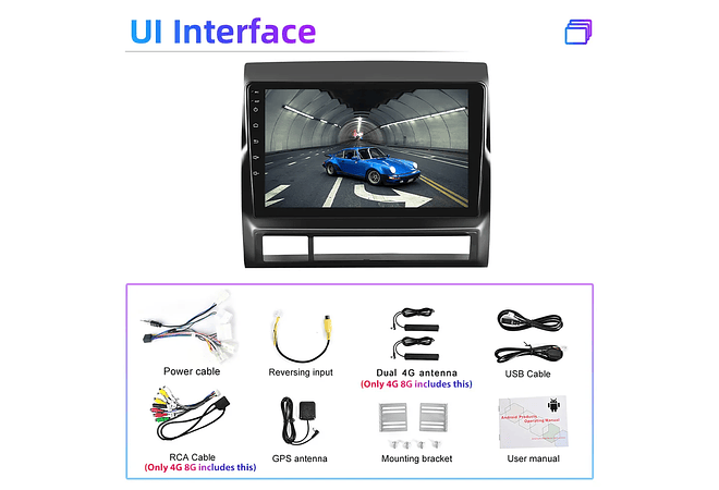 RD214 Android toyota tacoma 2005-2013 1GB a 8GB RAM e 16GB a 128GB ROM com ou sem CarplayGB a 8GB RAM e 16GB a 128GB ROM com ou sem Carplay