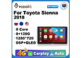 RD215 Android toyota sienna 2018 1GB a 8GB RAM e 16GB a 128GB ROM com ou sem Carplay