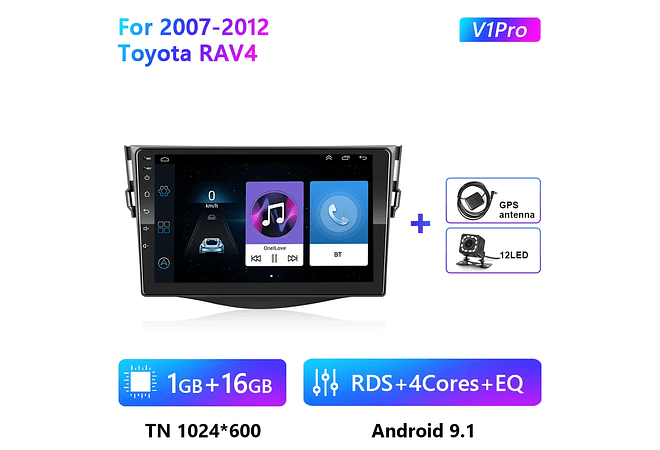 RD217 Android toyota rav4 2007-2011 1GB a 8GB RAM e 16GB a 128GB ROM com ou sem Carplay