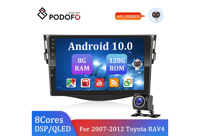 RD217 Android toyota rav4 2007-2011 1GB a 8GB RAM e 16GB a 128GB ROM com ou sem Carplay