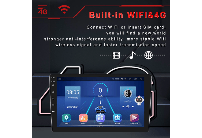 RD217 Android toyota rav4 2007-2011 1GB a 8GB RAM e 16GB a 128GB ROM com ou sem Carplay