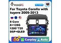 RD219 Android toyota corolla tuyere 2009-2013 1GB a 8GB RAM e 16GB a 128GB ROM com ou sem Carplay