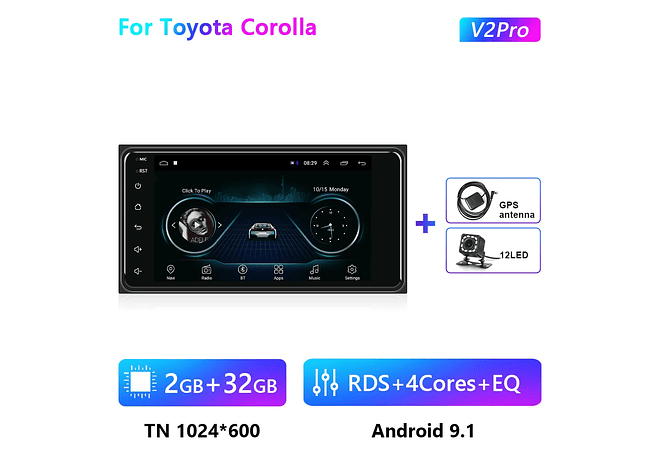 RD223 Android toyota coroa camry hiace previa corolla 1GB a 8GB RAM e 16GB a 128GB ROM com ou sem Carplayolla 1GB a 8GB RAM e 16GB a 128GB ROM com ou sem Carplay