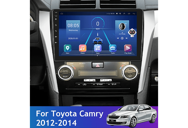 RD224 Android toyota camry 2012-2014 1GB a 8GB RAM e 16GB a 128GB ROM com ou sem Carplay