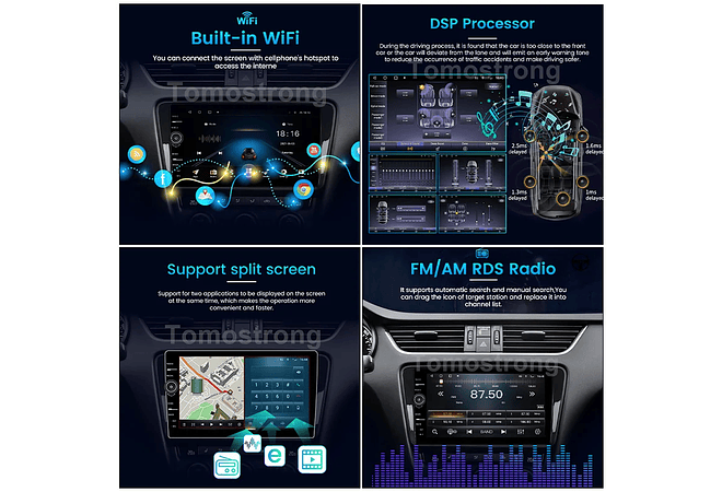 RD226 Android Toyoya avensis 2002-2008 1GB a 8GB RAM e 16GB a 128GB ROM com ou sem Carplay