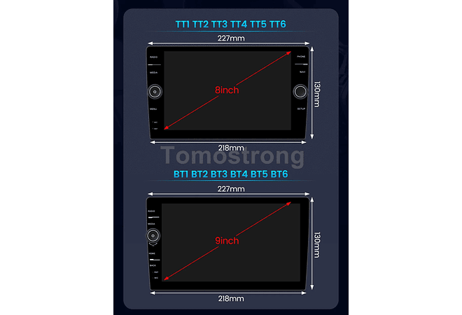 RD226 Android Toyoya avensis 2002-2008 1GB a 8GB RAM e 16GB a 128GB ROM com ou sem Carplay