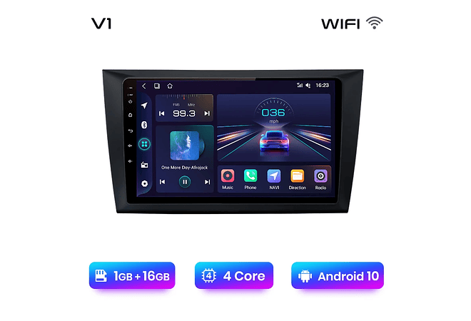 RD229 Android Volkswagen golf 6 2002-2013 1GB a 8GB RAM e 16GB a 128GB ROM com ou sem Carplay