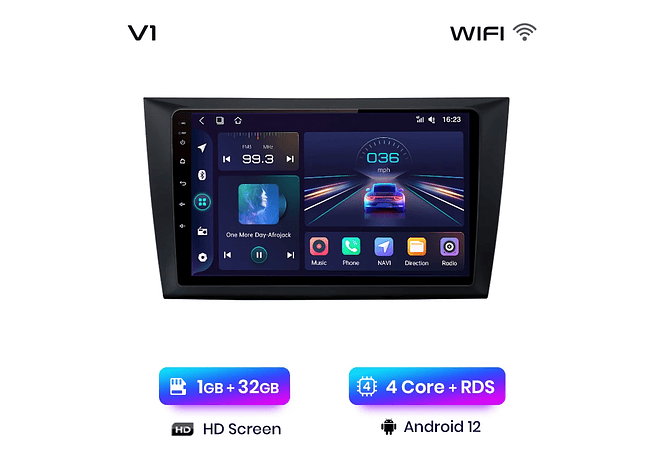 RD229 Android Volkswagen golf 6 2002-2013 1GB a 8GB RAM e 16GB a 128GB ROM com ou sem Carplay