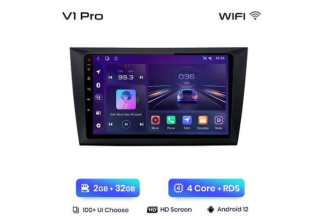 RD229 Android Volkswagen golf 6 2002-2013 1GB a 8GB RAM e 16GB a 128GB ROM com ou sem Carplay