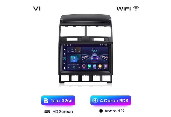 RD230 Android Volkswagen touareg 2002-2010 1GB a 8GB RAM e 16GB a 128GB ROM com ou sem Carplay