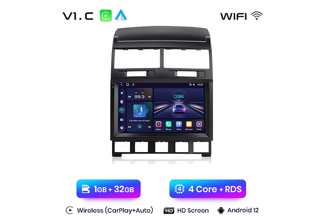 RD230 Android Volkswagen touareg 2002-2010 1GB a 8GB RAM e 16GB a 128GB ROM com ou sem Carplay