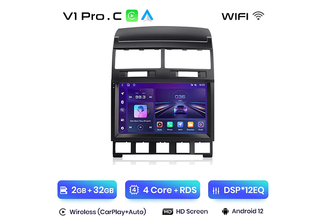 RD230 Android Volkswagen touareg 2002-2010 1GB a 8GB RAM e 16GB a 128GB ROM com ou sem Carplay