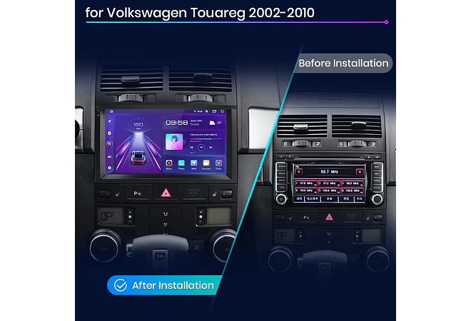 RD230 Android Volkswagen touareg 2002-2010 1GB a 8GB RAM e 16GB a 128GB ROM com ou sem Carplay