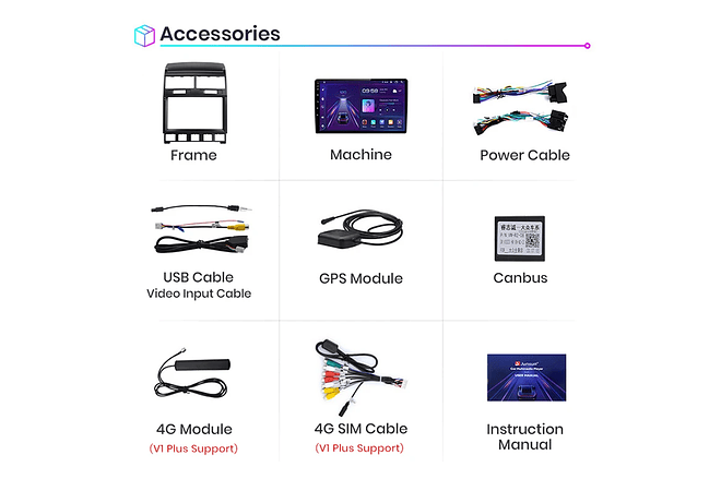 RD230 Android Volkswagen touareg 2002-2010 1GB a 8GB RAM e 16GB a 128GB ROM com ou sem Carplay