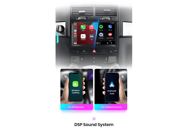 RD230 Android Volkswagen touareg 2002-2010 1GB a 8GB RAM e 16GB a 128GB ROM com ou sem Carplay