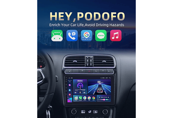 RD232 Android volkswagen Polo 2011-2016 1GB a 8GB RAM e 16GB a 128GB ROM com ou sem Carplay