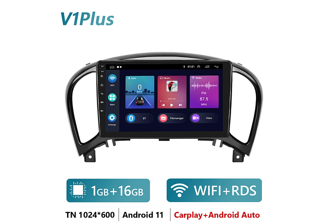 RD233 Android Nissan juke yf15 2010-2014 1GB a 8GB RAM e 16GB a 128GB ROM com ou sem Carplay1GB a 8GB RAM e 16GB a 128GB ROM com ou sem Carplay