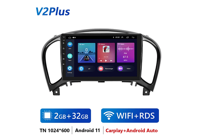 RD233 Android Nissan juke yf15 2010-2014 1GB a 8GB RAM e 16GB a 128GB ROM com ou sem Carplay1GB a 8GB RAM e 16GB a 128GB ROM com ou sem Carplay