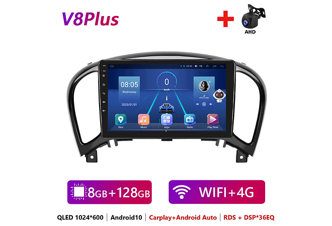 RD233 Android Nissan juke yf15 2010-2014 1GB a 8GB RAM e 16GB a 128GB ROM com ou sem Carplay1GB a 8GB RAM e 16GB a 128GB ROM com ou sem Carplay
