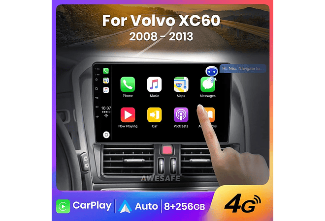 RD234 Android Volvo X60 2011-2014 1GB a 8GB RAM e 16GB a 128GB ROM com ou sem Carplay