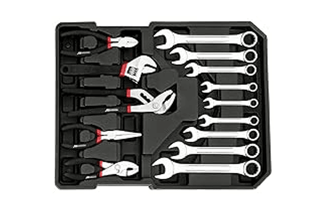 Monzana Mala de ferramentas com 899 peças caixa de ferramentas com cabo telescópico e rodas