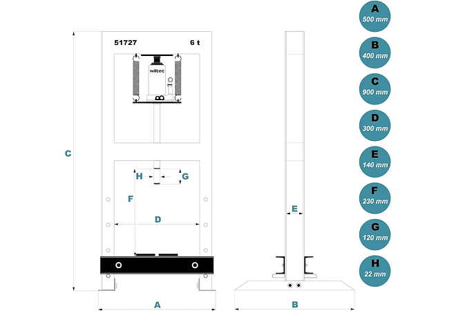 IMP0003 6T Prensa hidráulica de oficina